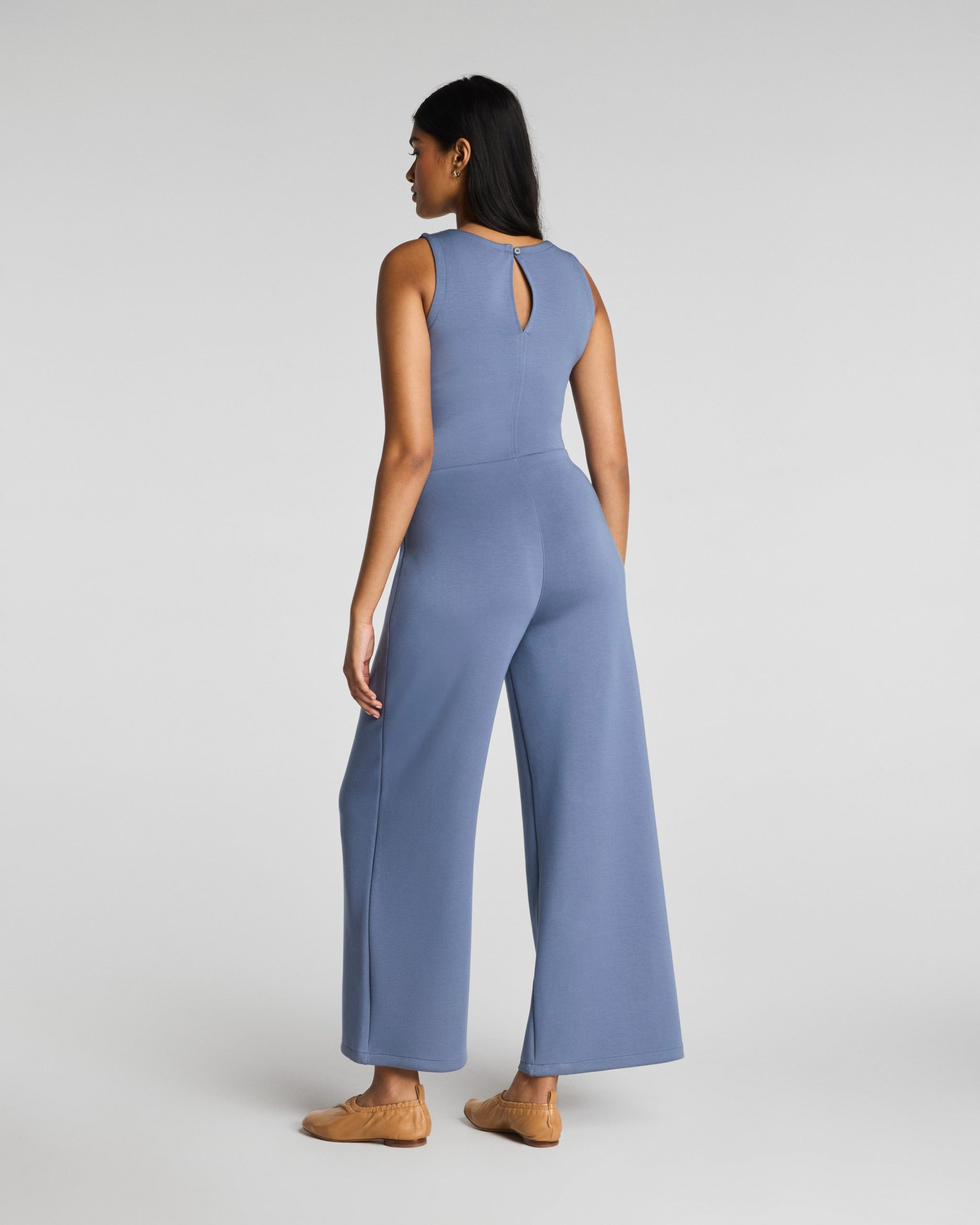 SPANX AirEssentials? Draped Sleeveless Jumpsuit | Rain - Image 2