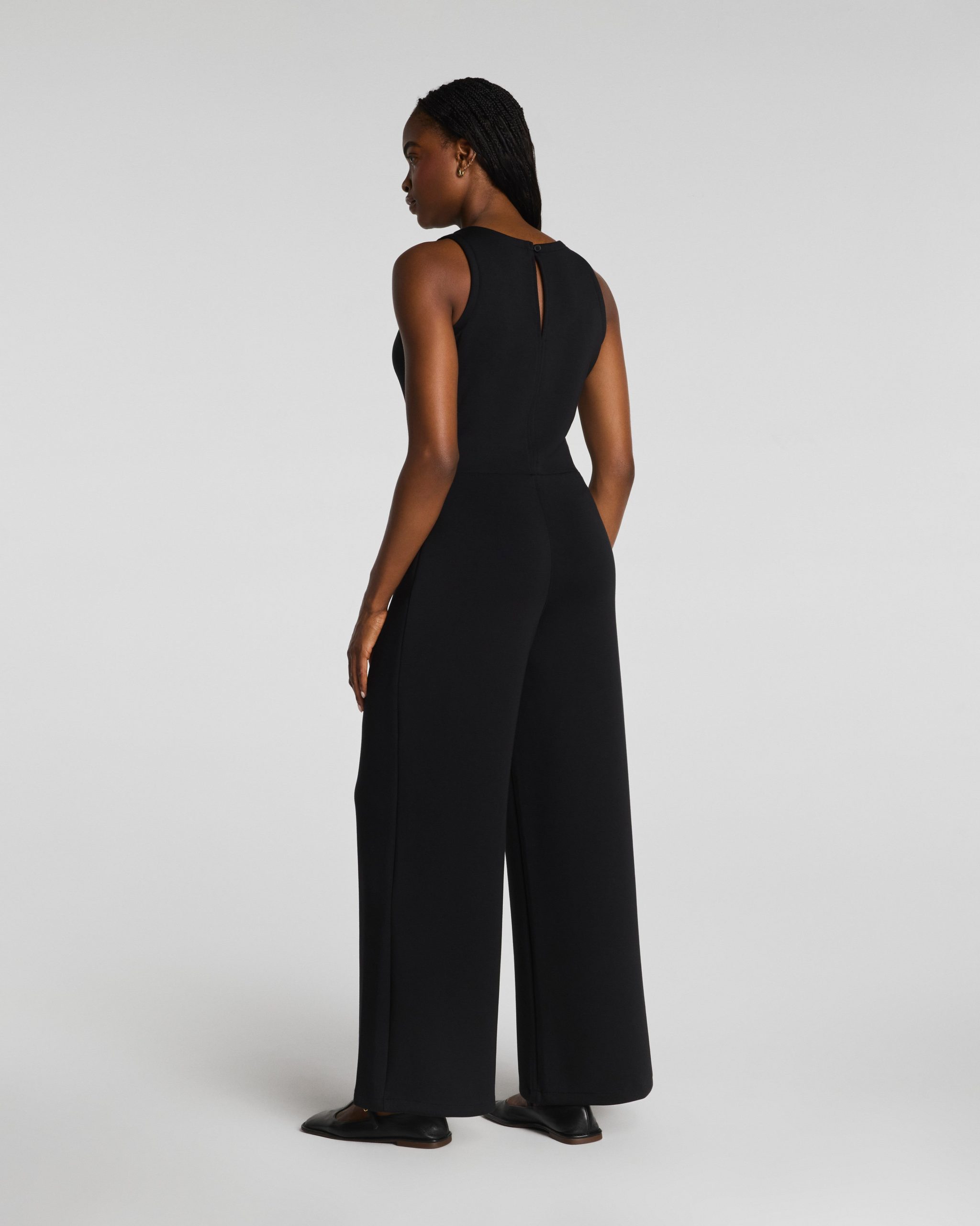 SPANX AirEssentials? Draped Sleeveless Jumpsuit | Very Black - Image 4