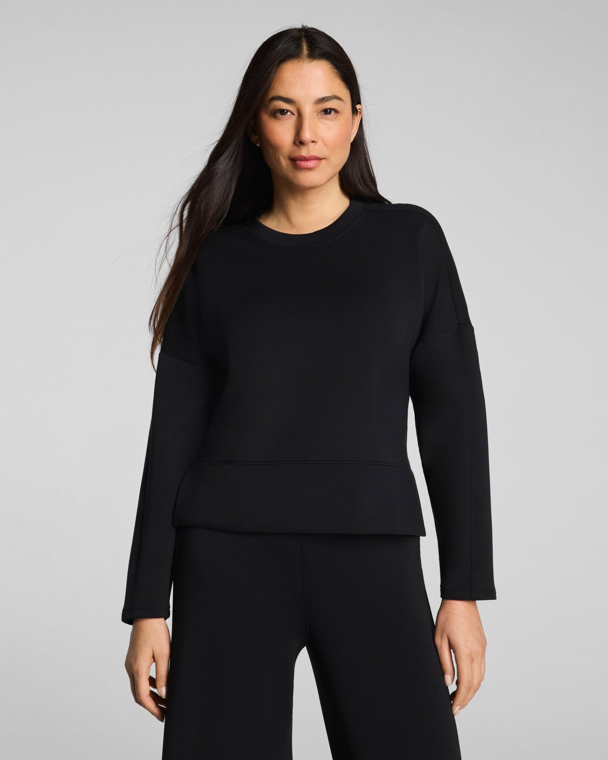 SPANX AirEssentials? Crewneck Long Sleeve Top | Very Black