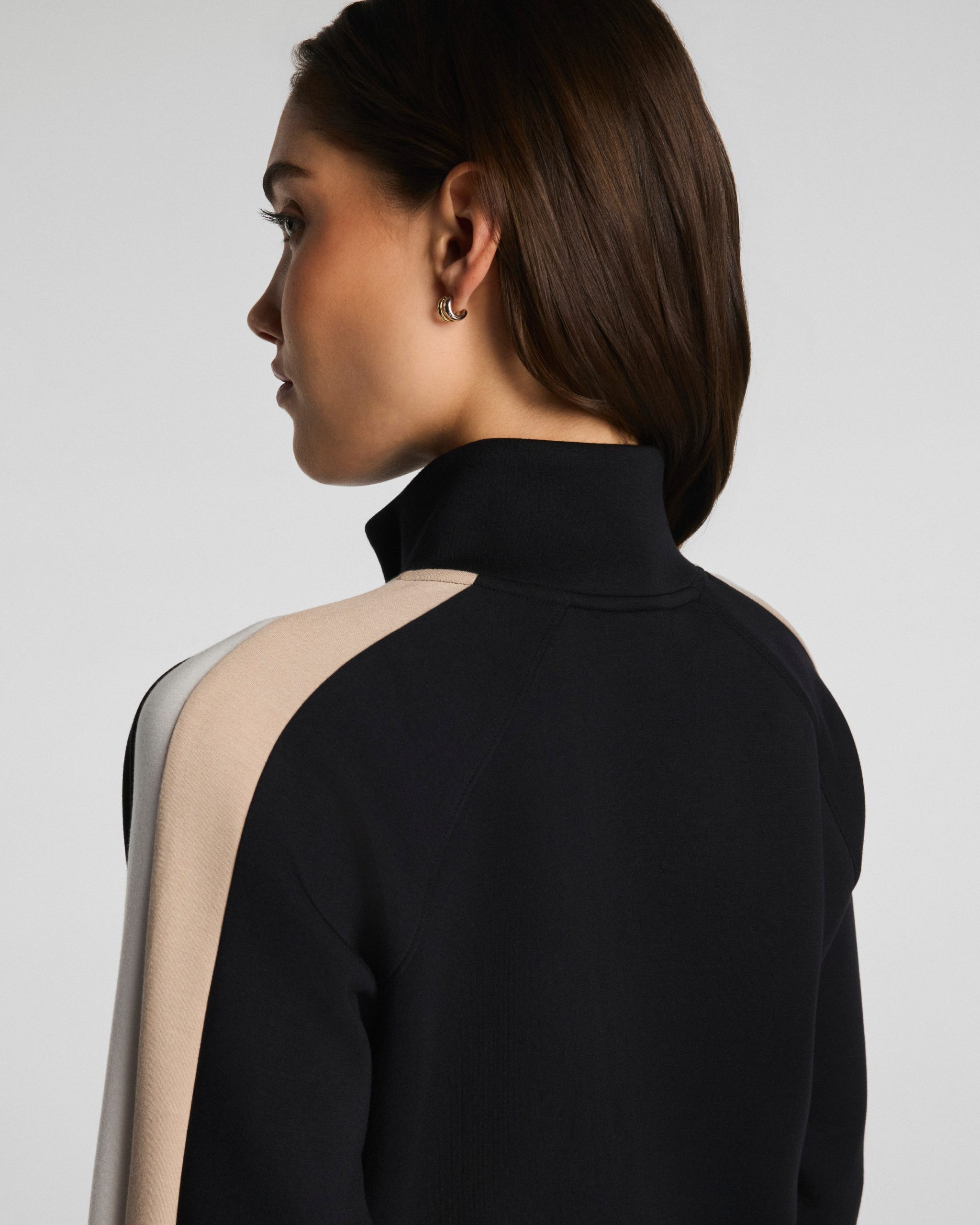 SPANX AirEssentials? Colorblock Track Jacket | Very Black Stripe - Image 4