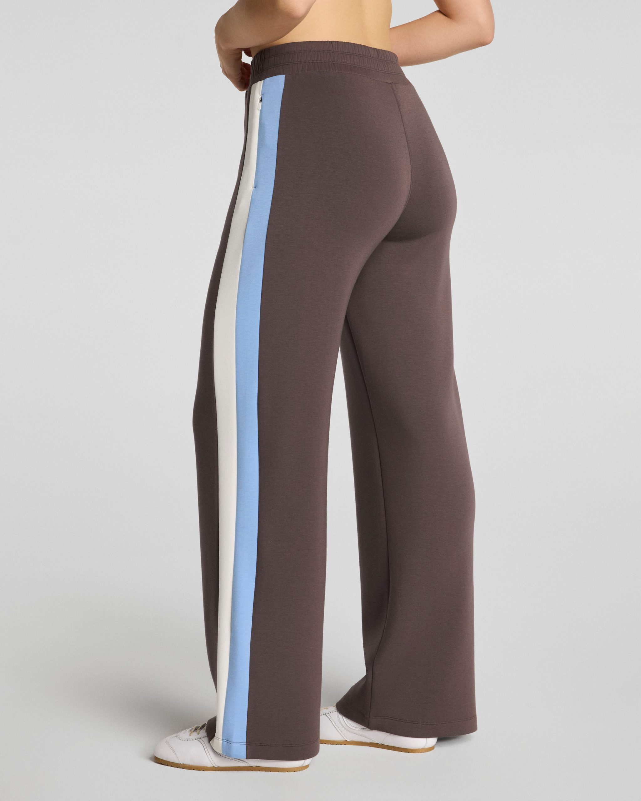 SPANX AirEssentials? Colorblock Track Pant | Dark Cacao Stripe - Image 4