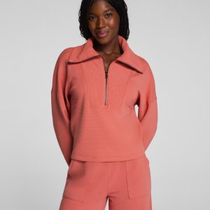 SPANX AirEssentials? French Rib Half Zip | Clay