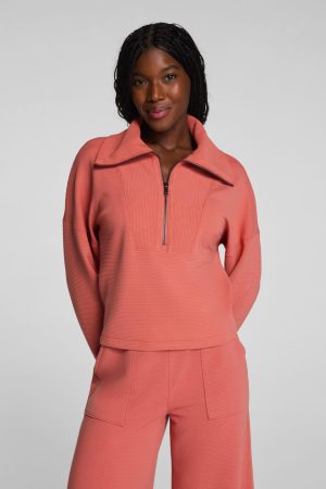 SPANX AirEssentials? French Rib Half Zip | Clay