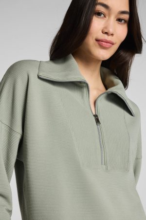 SPANX AirEssentials? French Rib Half Zip | Sage Brush