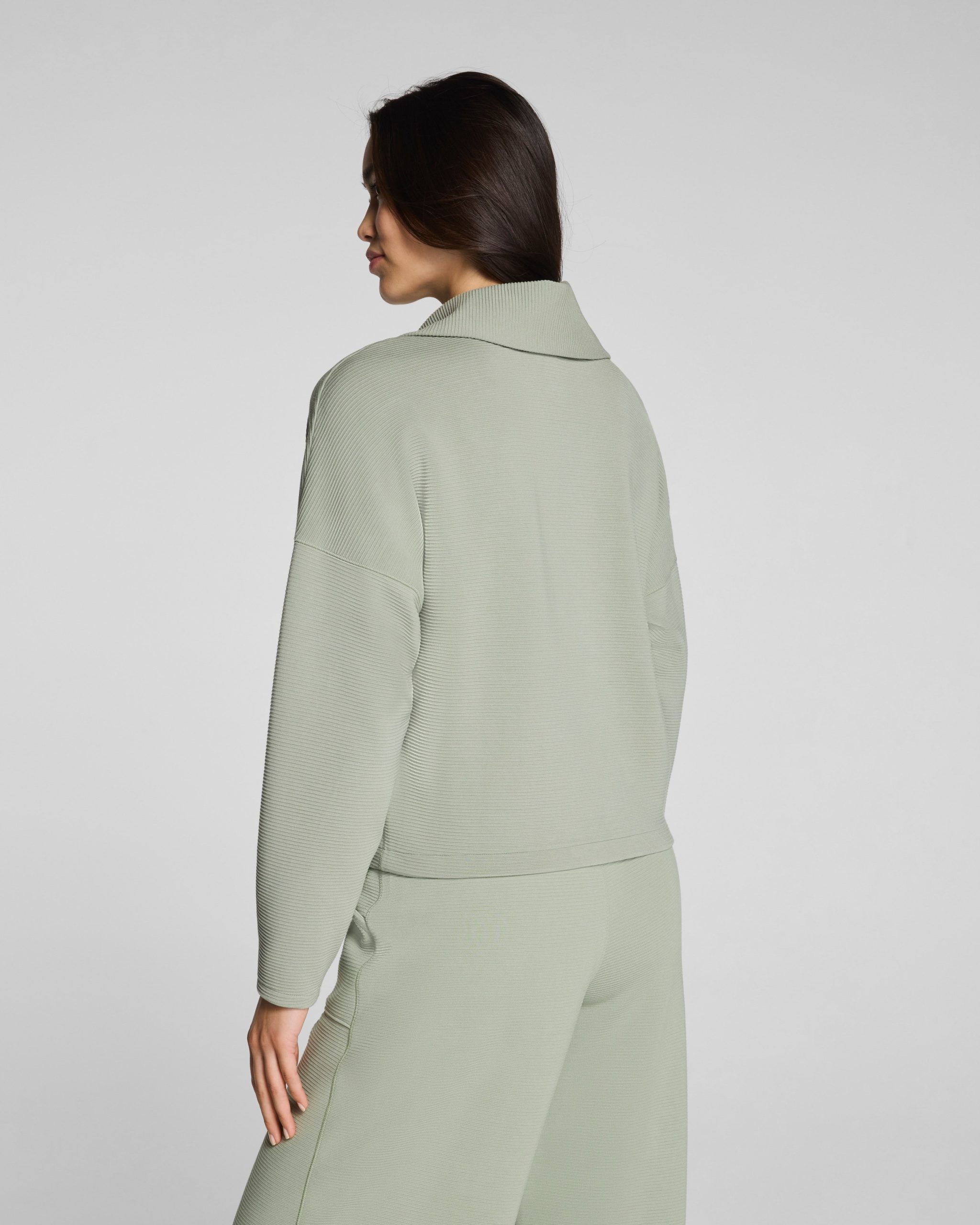 SPANX AirEssentials? French Rib Half Zip | Sage Brush - Image 2