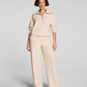 SPANX AirEssentials? French Rib Wide Leg Pant | Toasted Coconut