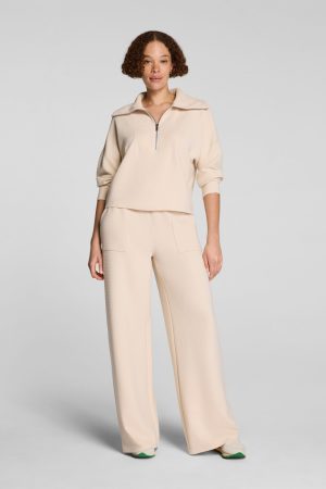 SPANX AirEssentials? French Rib Wide Leg Pant | Toasted Coconut