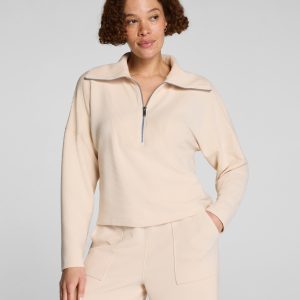 SPANX AirEssentials? French Rib Half Zip | Toasted Coconut