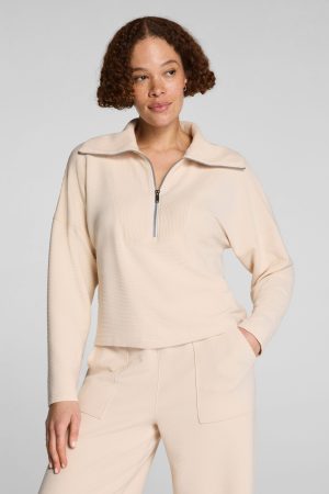 SPANX AirEssentials? French Rib Half Zip | Toasted Coconut