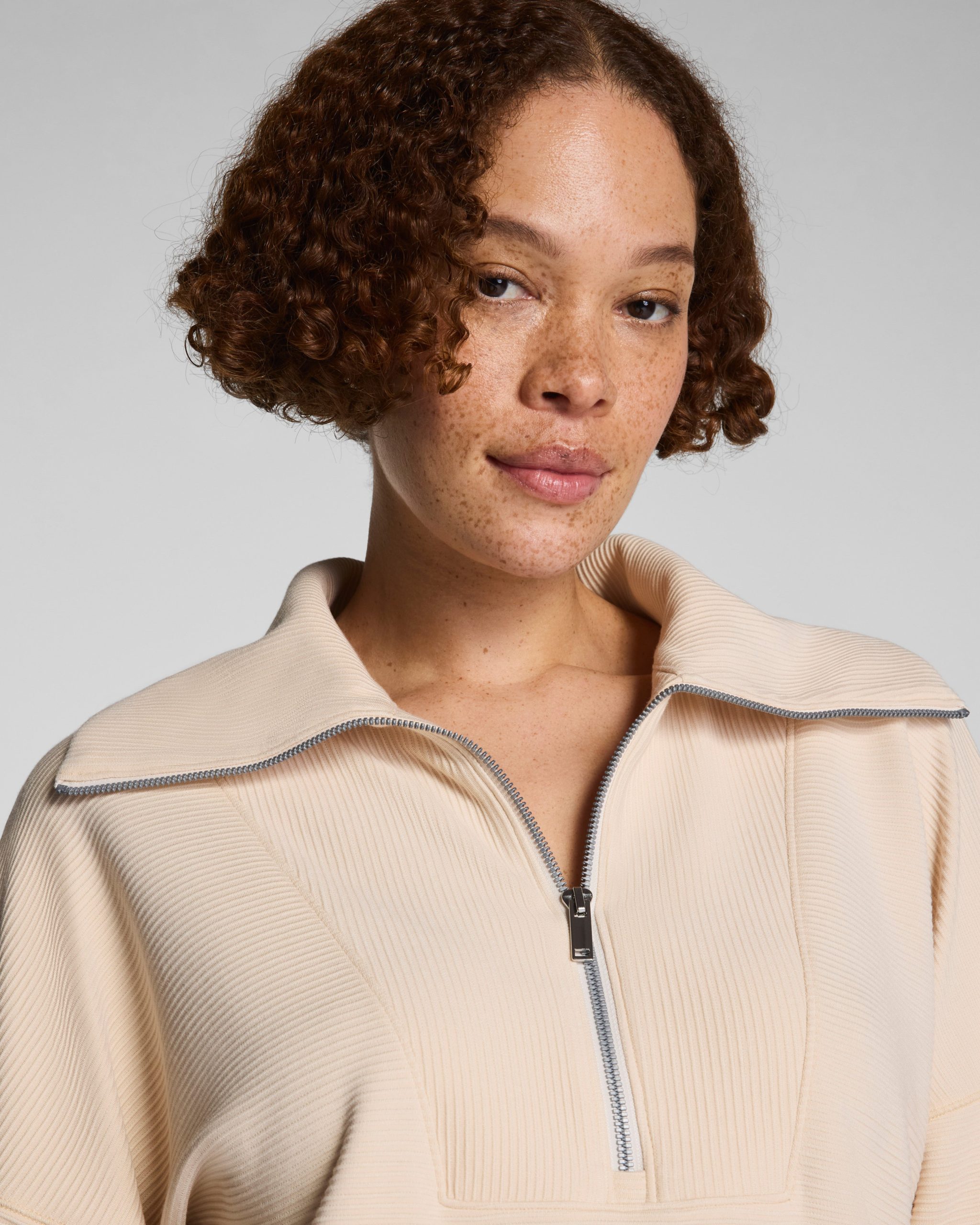 SPANX AirEssentials? French Rib Half Zip | Toasted Coconut - Image 3
