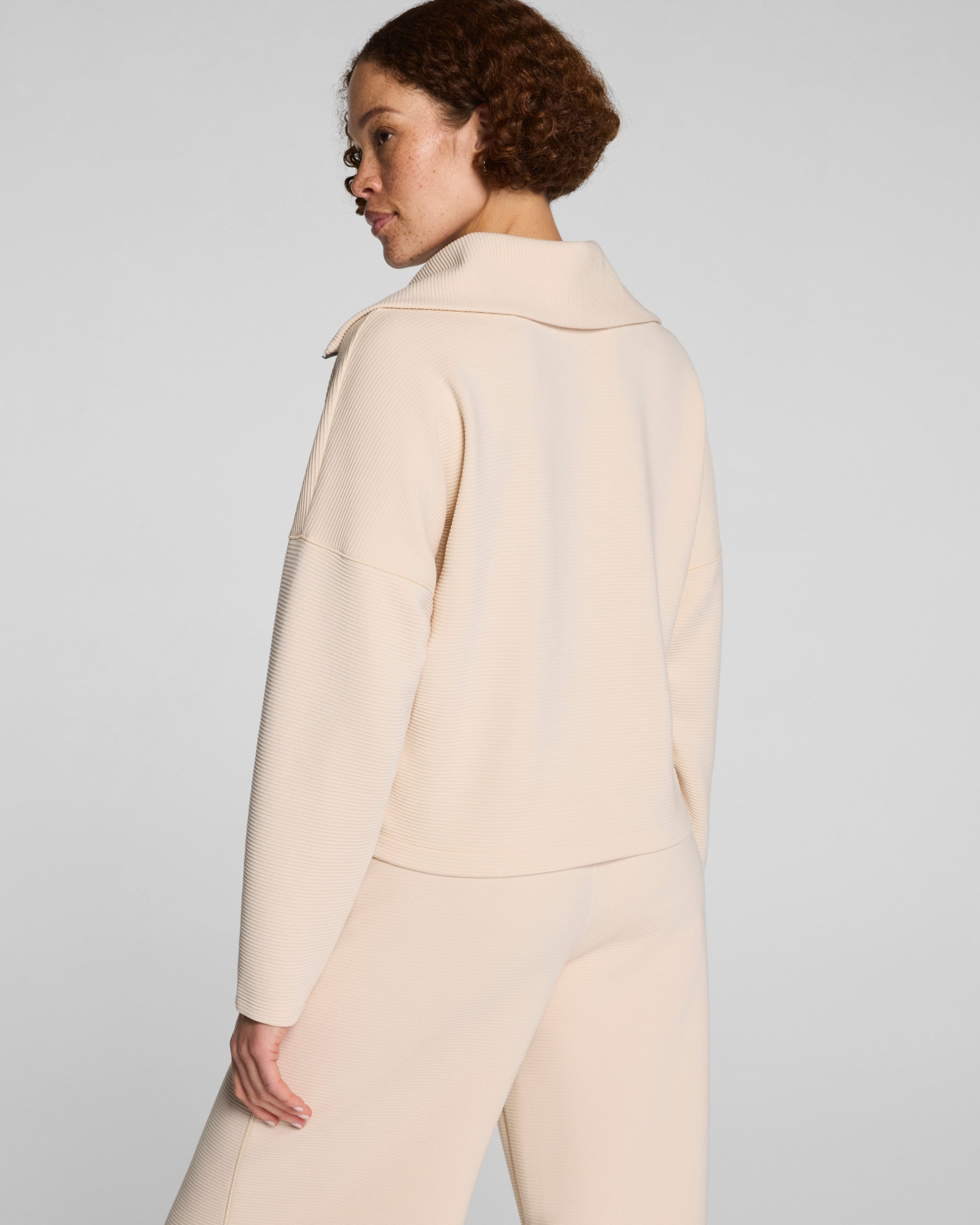 SPANX AirEssentials? French Rib Half Zip | Toasted Coconut - Image 4