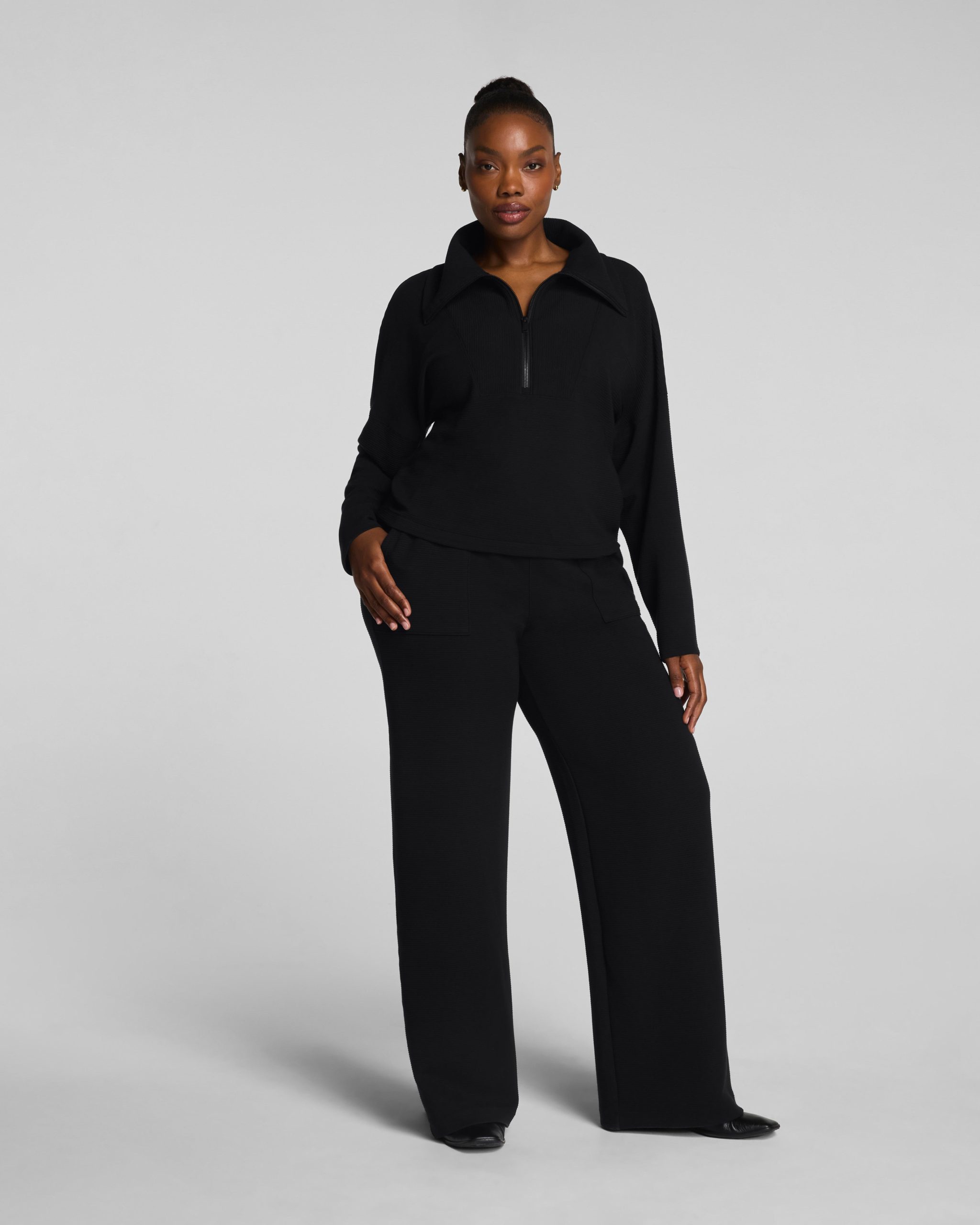 SPANX AirEssentials? French Rib Half Zip | Very Black - Image 5