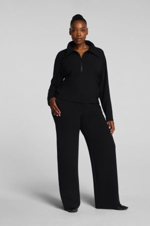 SPANX AirEssentials? French Rib Wide Leg Pant | Very Black