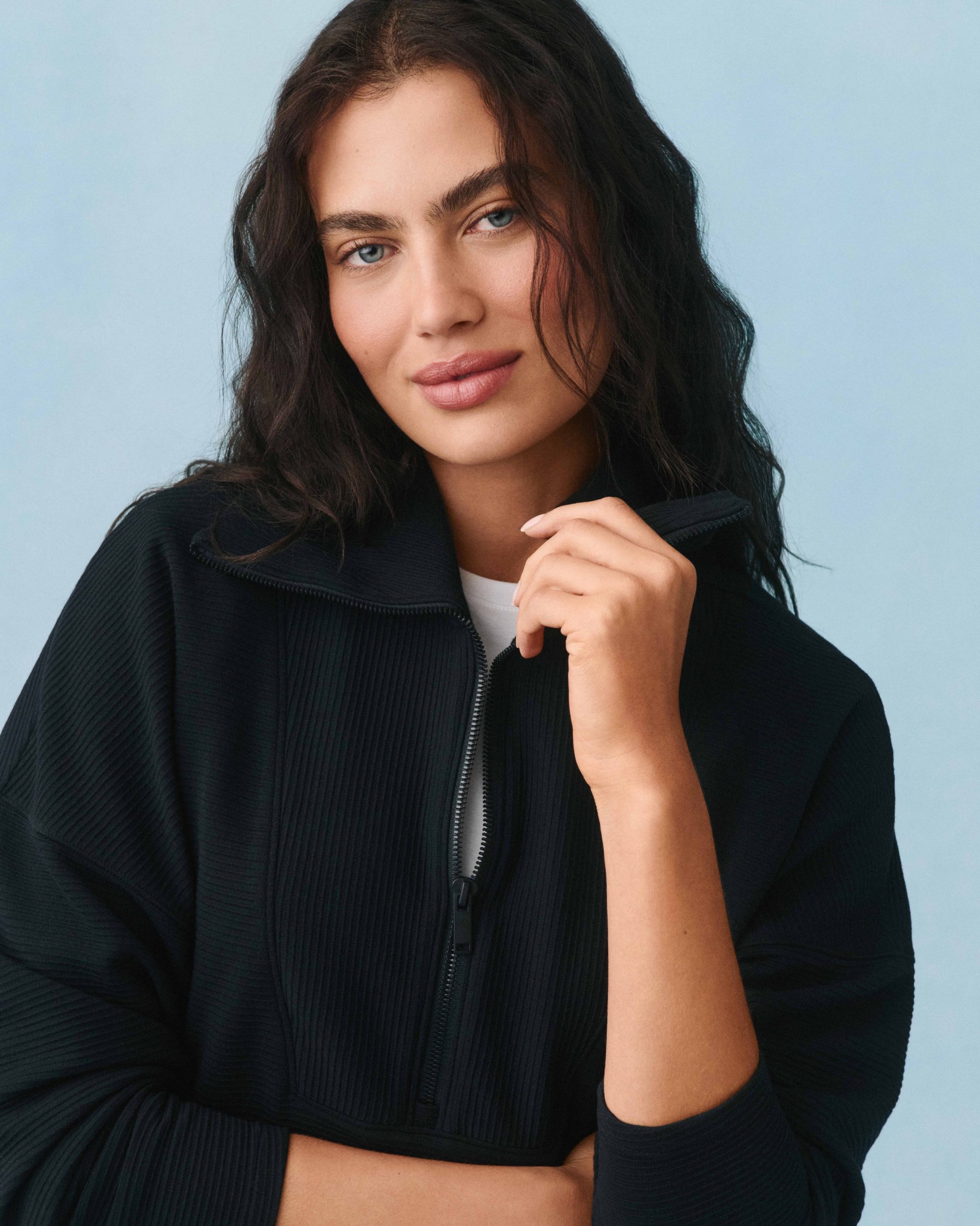 SPANX AirEssentials? French Rib Half Zip | Very Black