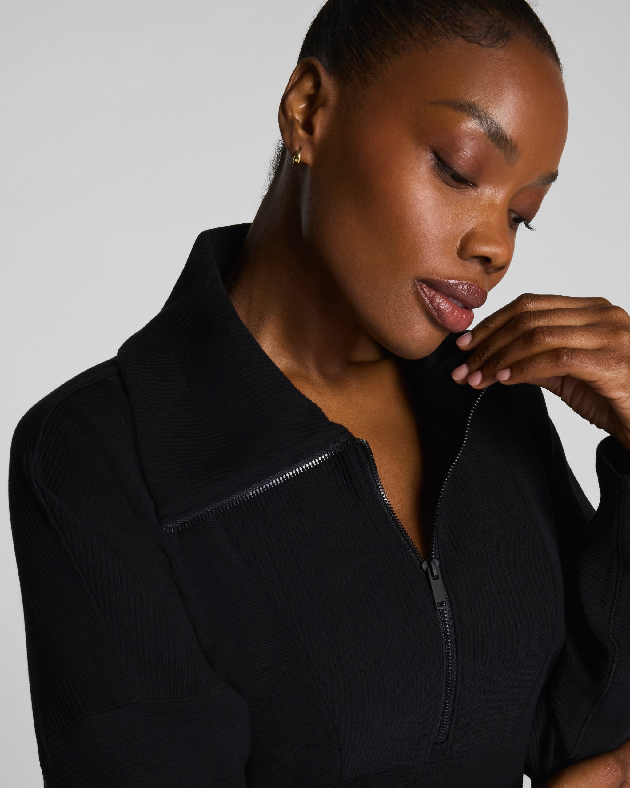 SPANX AirEssentials? French Rib Half Zip | Very Black - Image 4