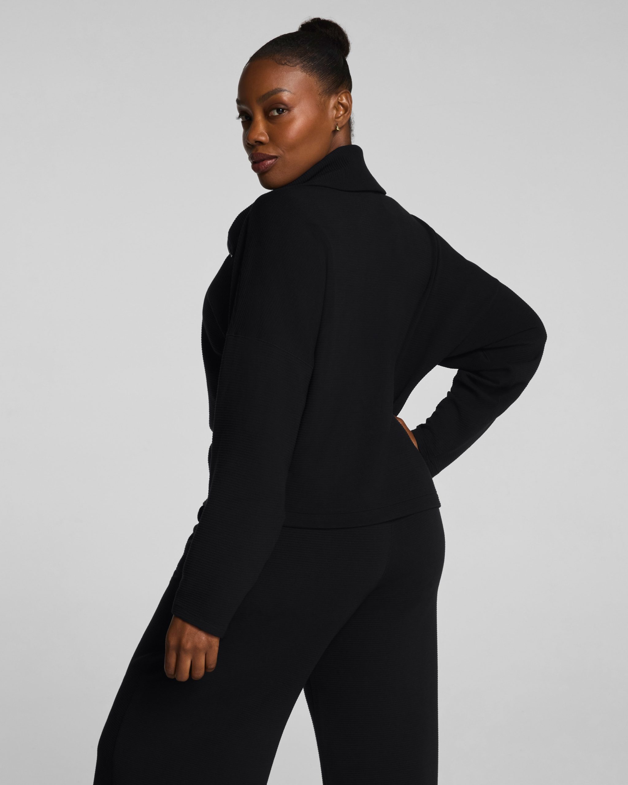 SPANX AirEssentials? French Rib Half Zip | Very Black - Image 3