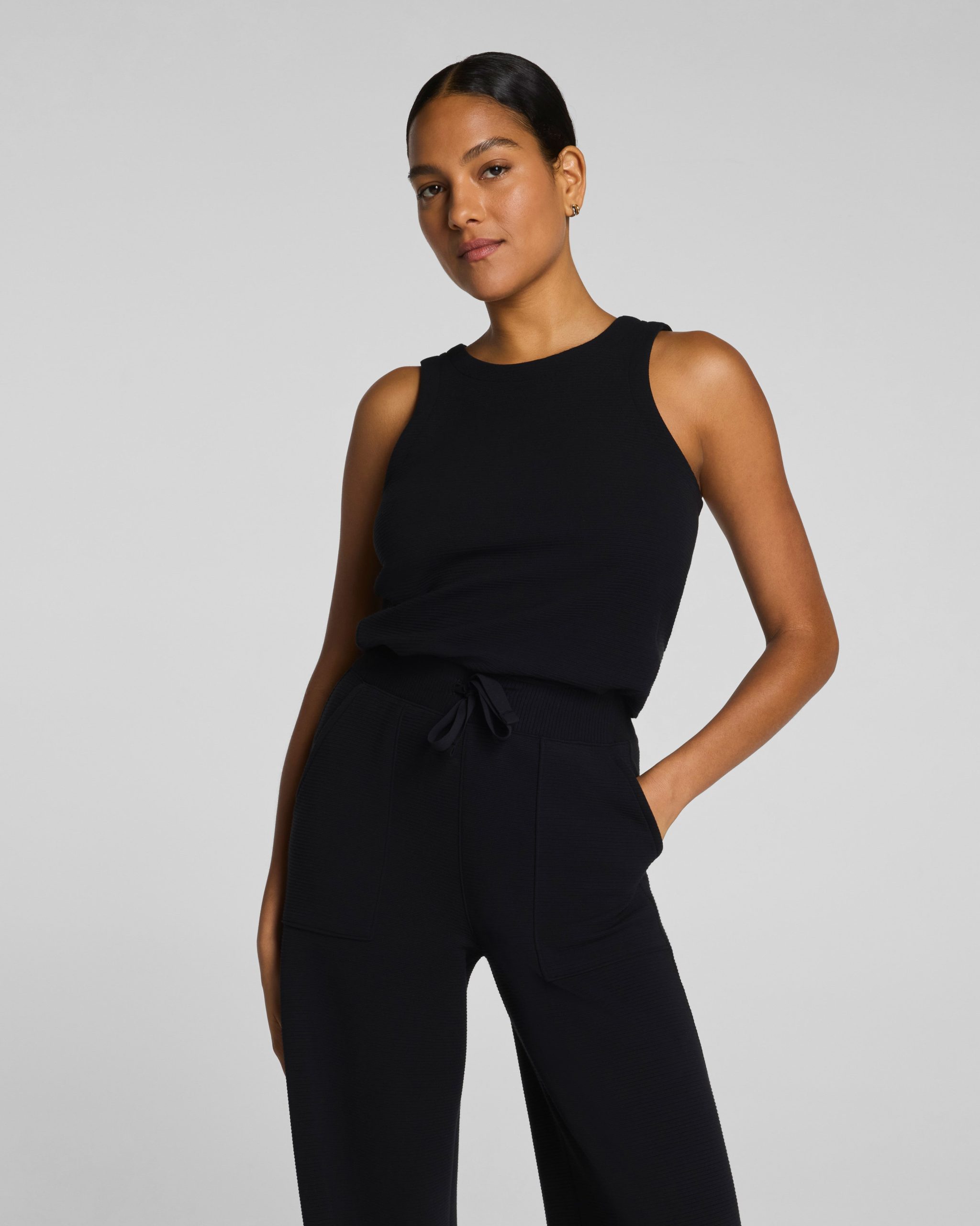 SPANX AirEssentials? French Rib Sleeveless Jumpsuit | Very Black - Image 5