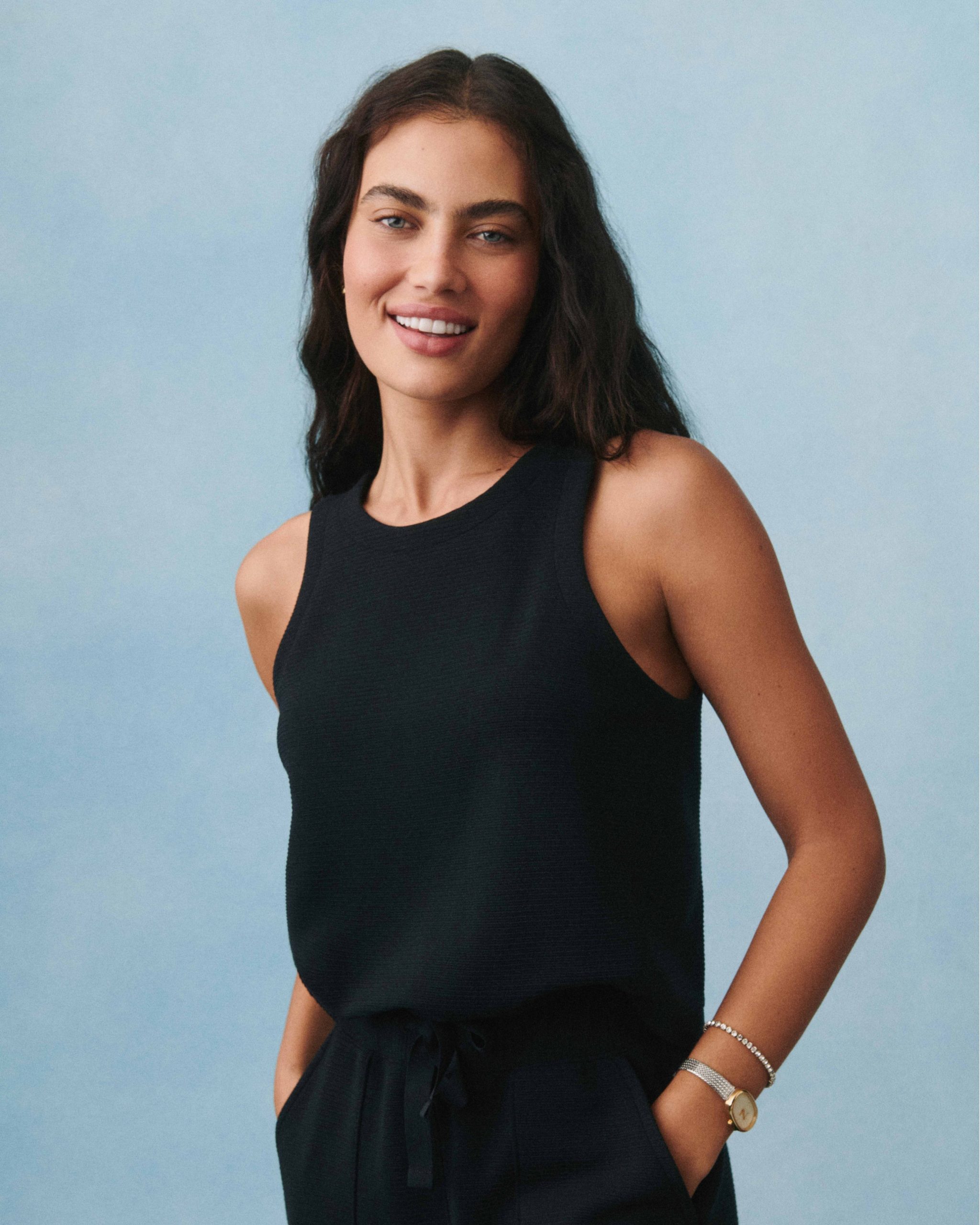 SPANX AirEssentials? French Rib Sleeveless Jumpsuit | Very Black - Image 2