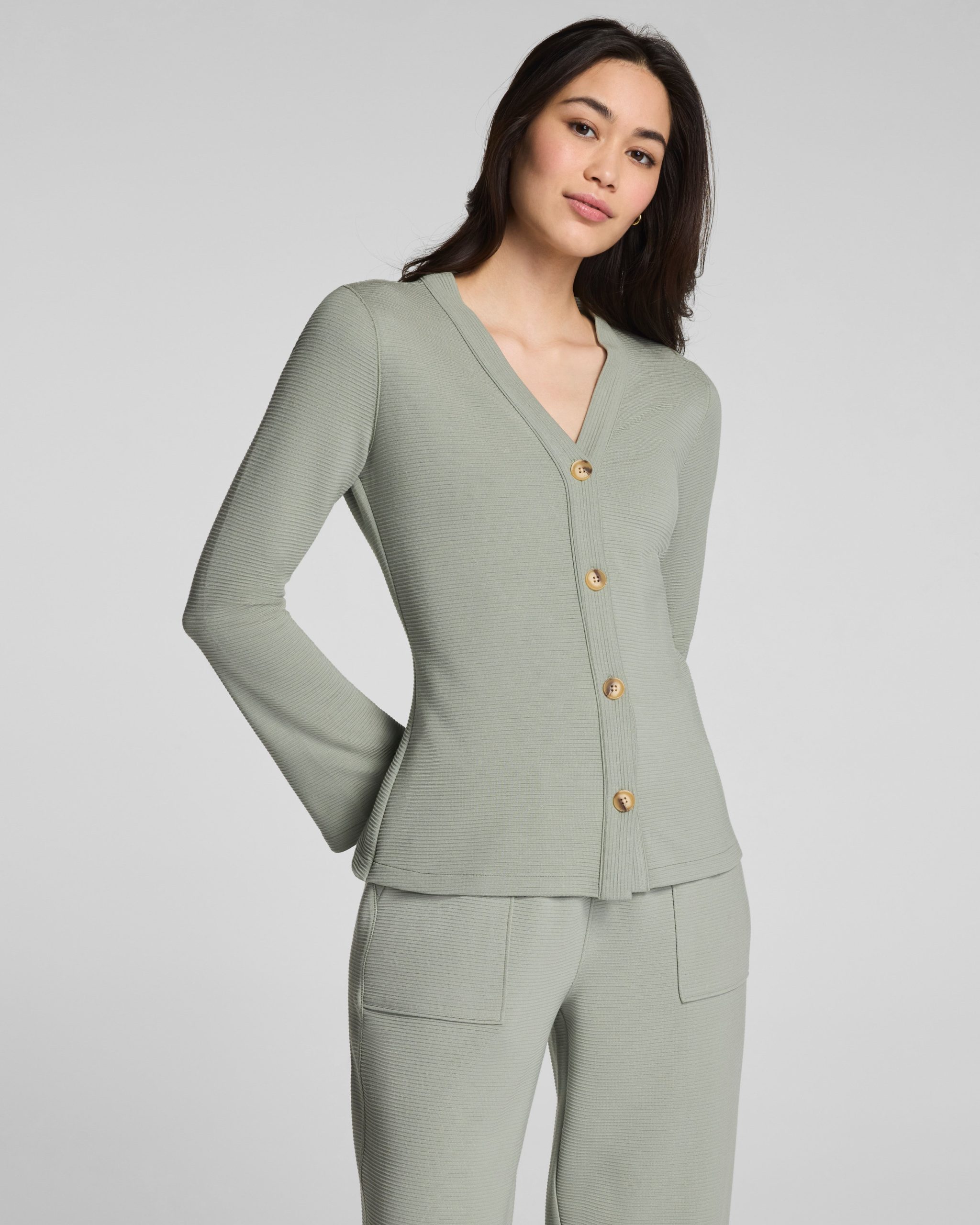 SPANX AirEssentials? French Rib Cardigan | Sage Brush
