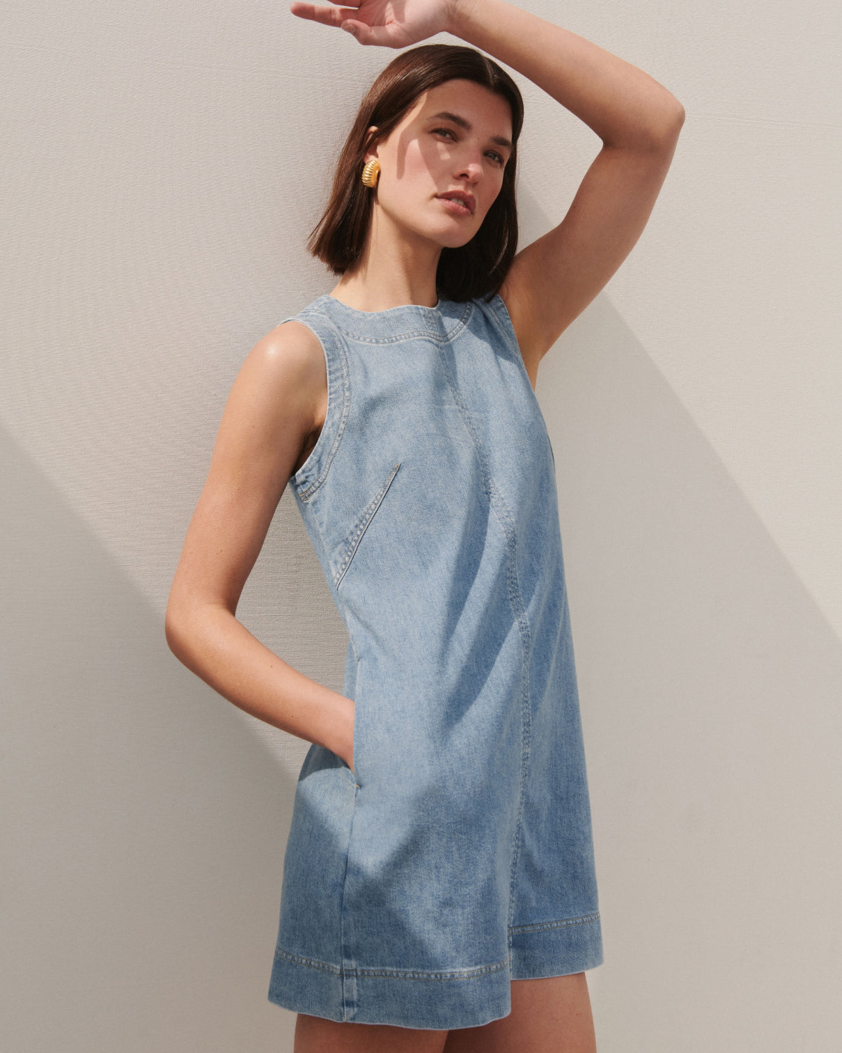 SPANX? Lightweight Denim Mini Tank Dress | Seaside Blue - Image 2