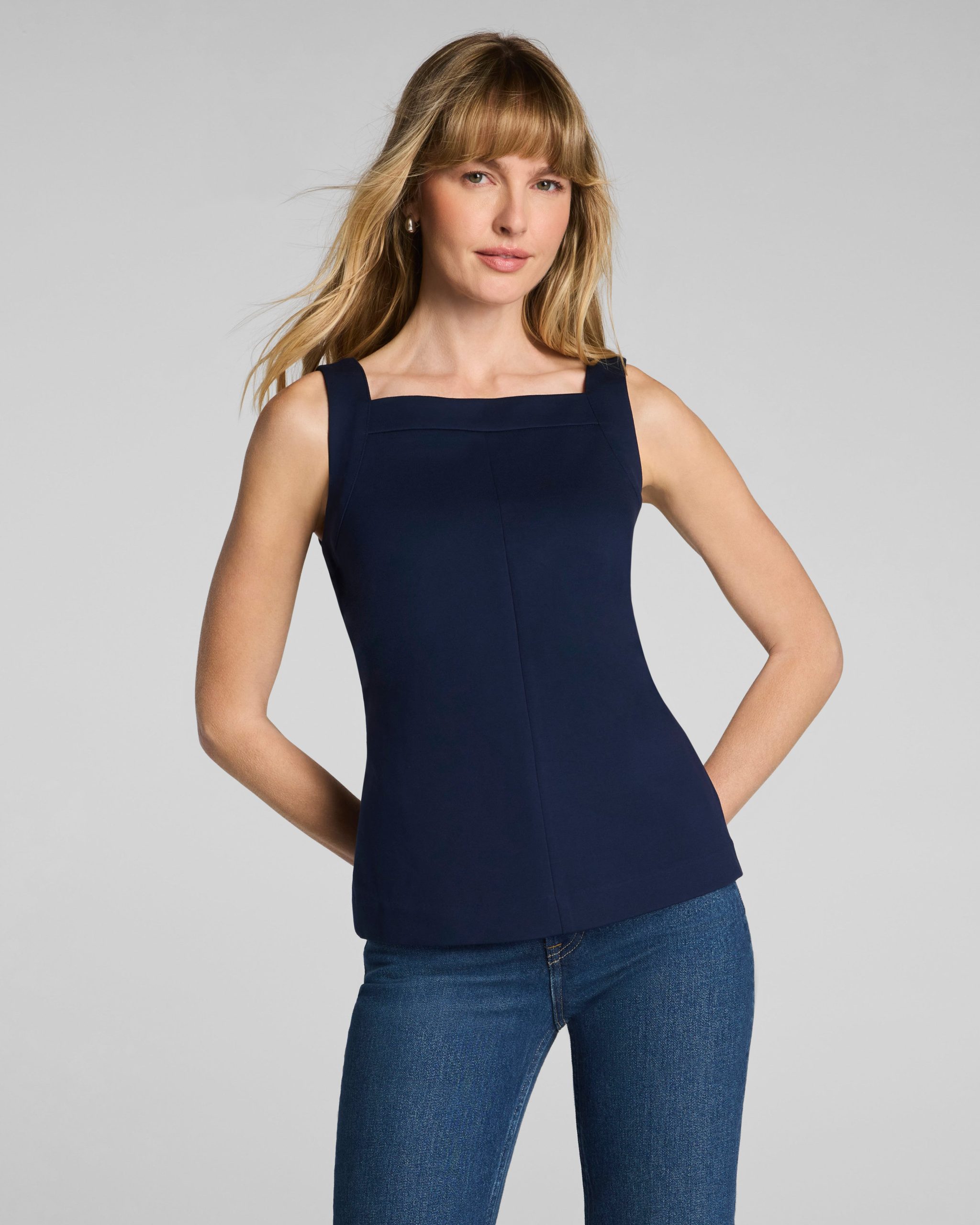 SPANX? Ponte Square Neck Tank | Timeless Navy
