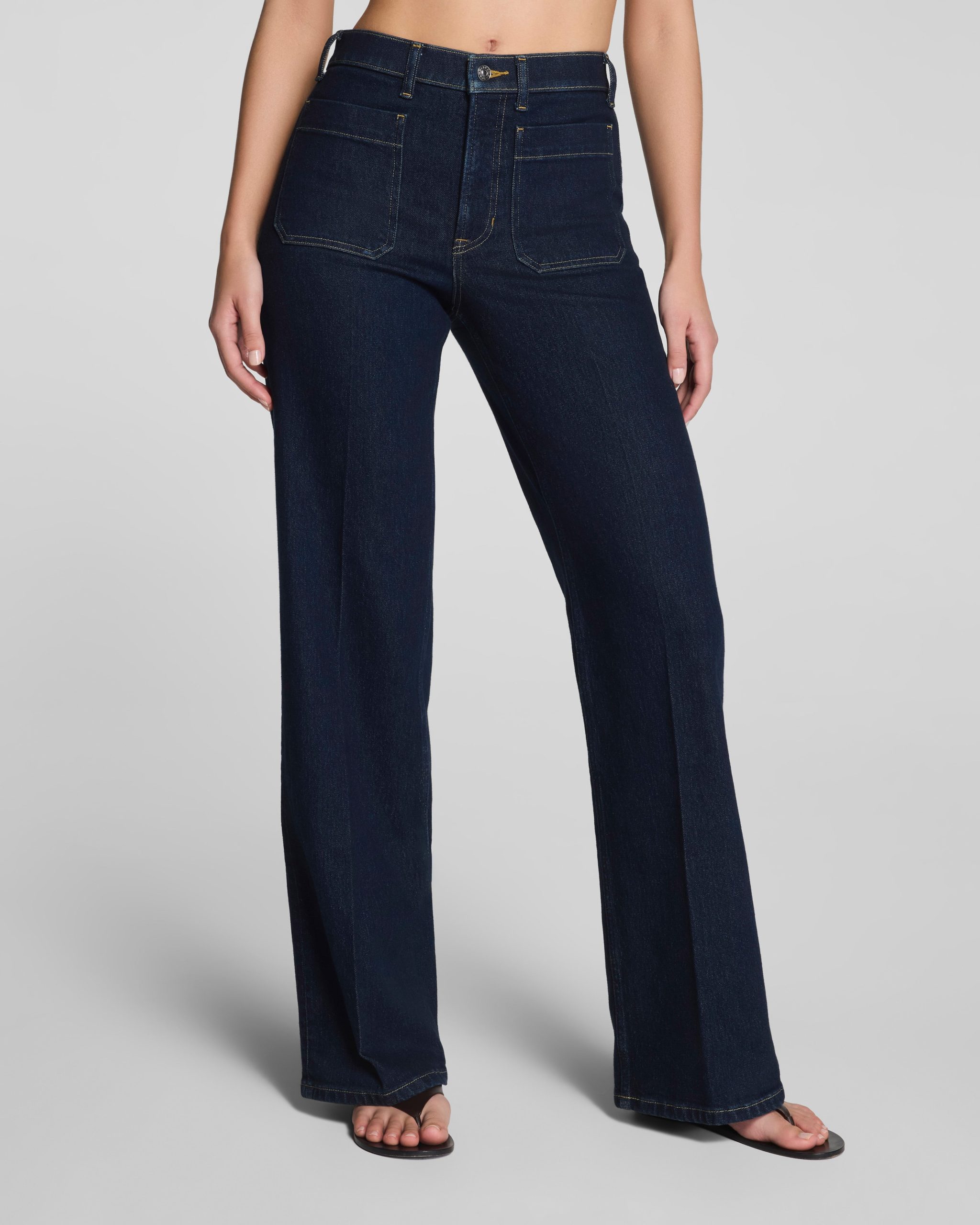 SPANXshape? Authentic 360 Mid-Rise Easy Flare Jeans with Patch Pockets | Marina - Image 2