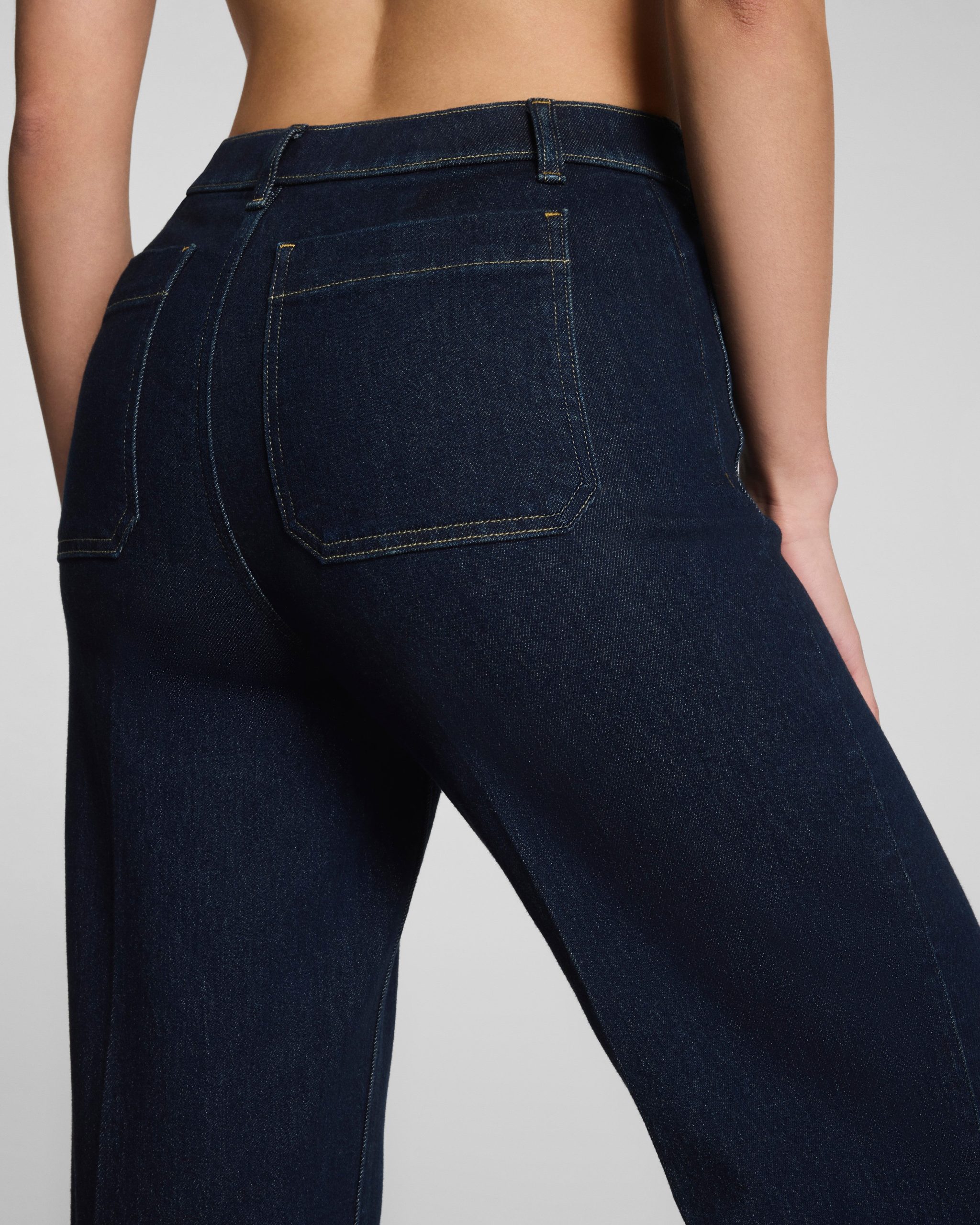 SPANXshape? Authentic 360 Mid-Rise Easy Flare Jeans with Patch Pockets | Marina - Image 5