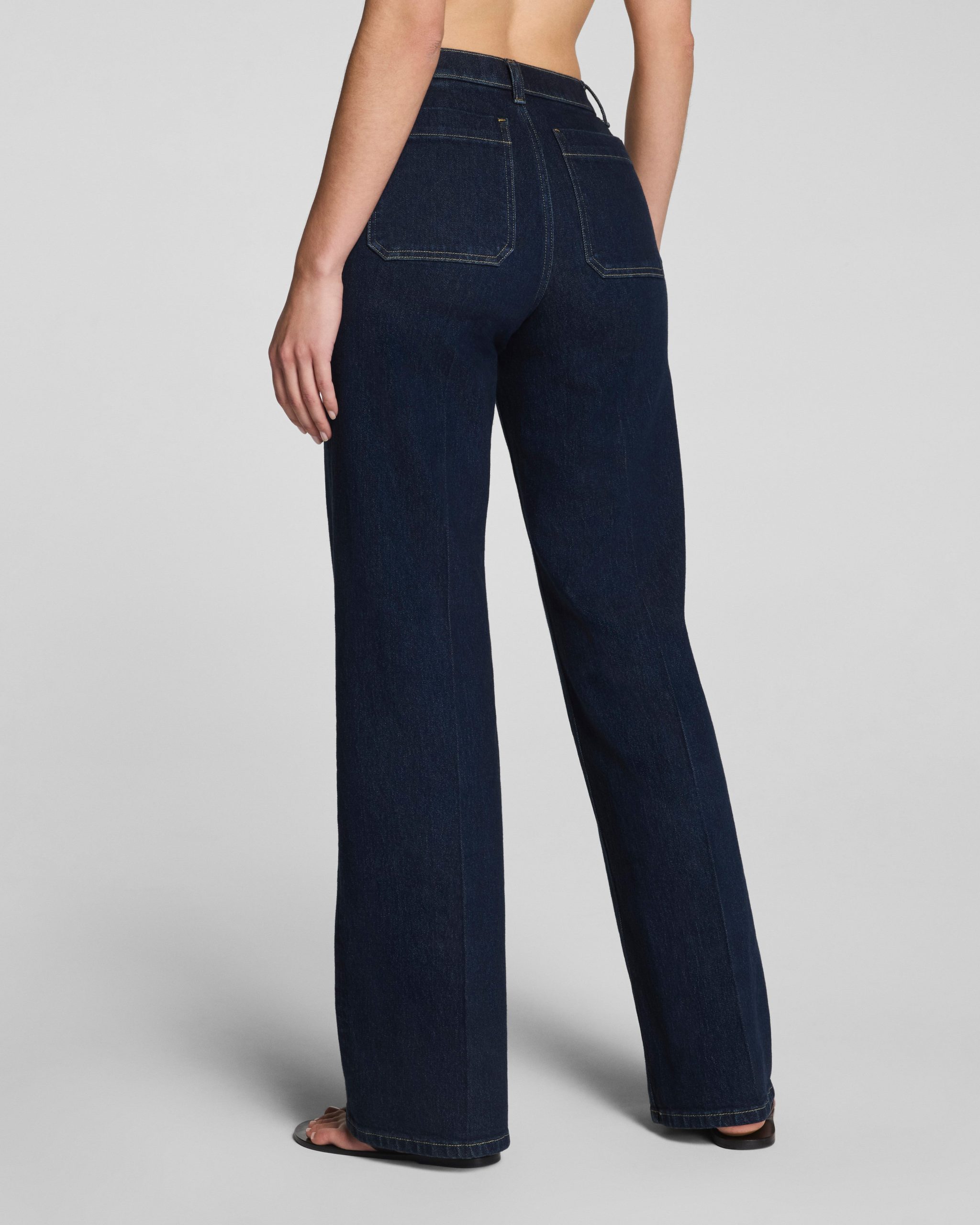SPANXshape? Authentic 360 Mid-Rise Easy Flare Jeans with Patch Pockets | Marina - Image 3
