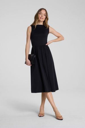 SPANXsmooth? Jersey High Neck Midi Dress | Classic Black