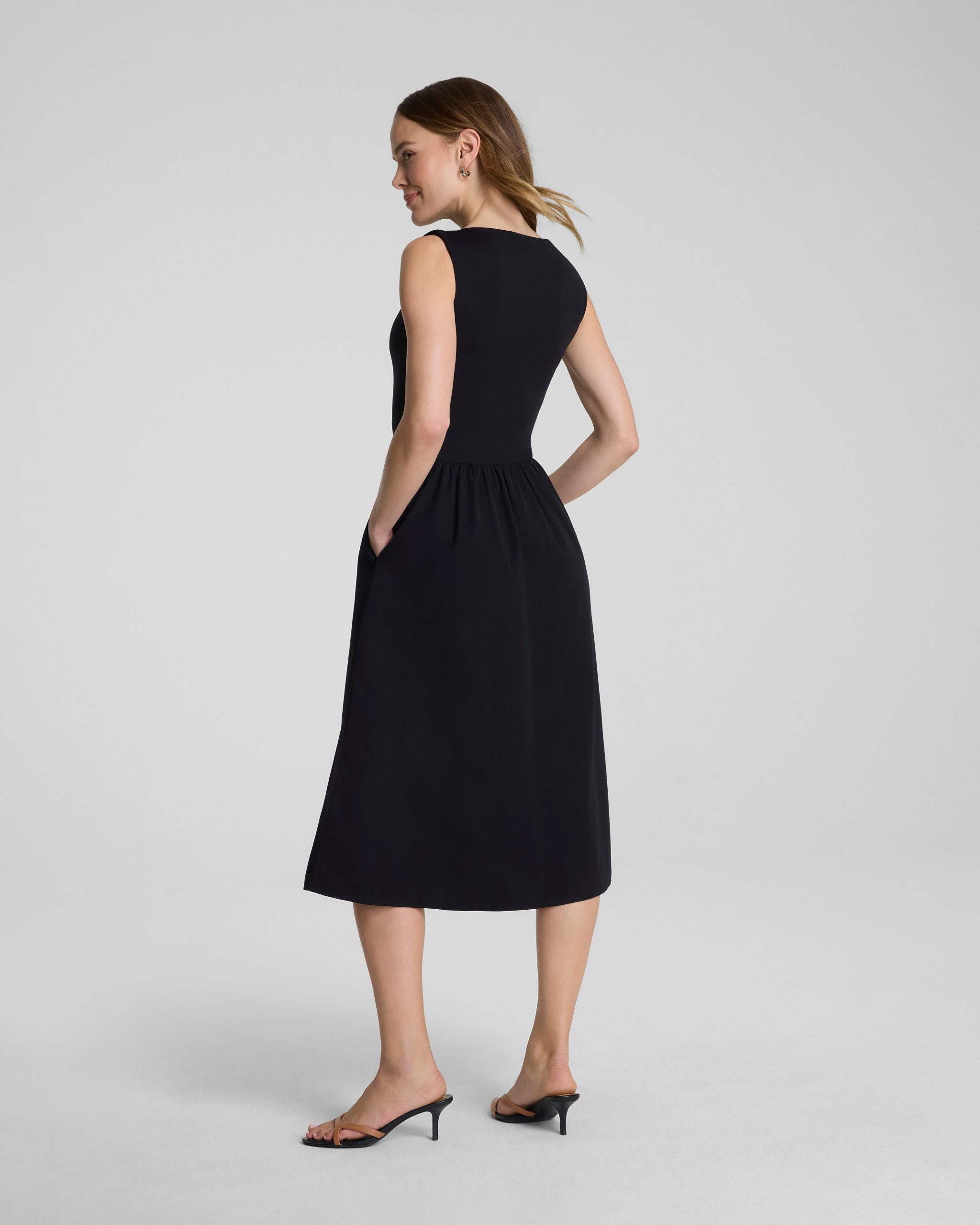 SPANXsmooth? Jersey High Neck Midi Dress | Classic Black - Image 2
