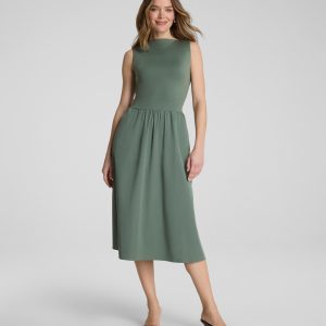 SPANXsmooth?  Jersey High Neck Midi Dress | Eucalyptus