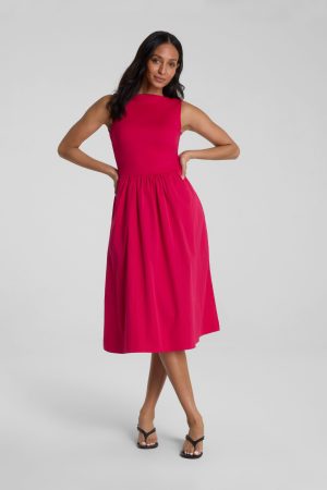 SPANXsmooth? Jersey High Neck Midi Dress | Fuchsia