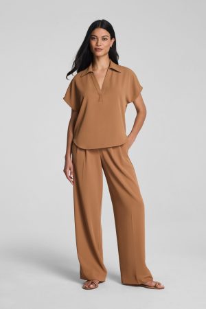 SPANX? CarryOn Pleated Wide Leg Pant | Maplewood