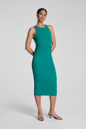SPANXsmooth? Jersey High Neck Ruched Midi Dress