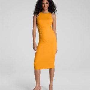 SPANXsmooth?  Jersey High Neck Ruched Midi Dress | Marigold