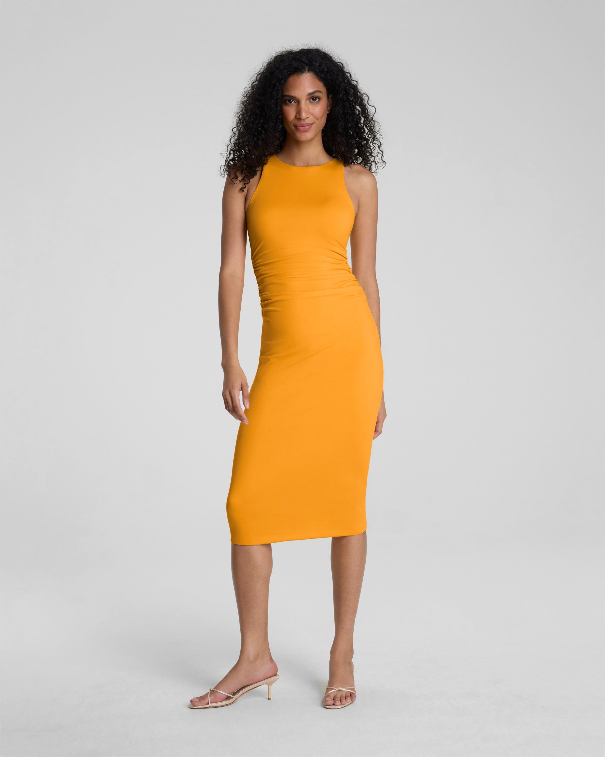 SPANXsmooth? Jersey High Neck Ruched Midi Dress | Marigold