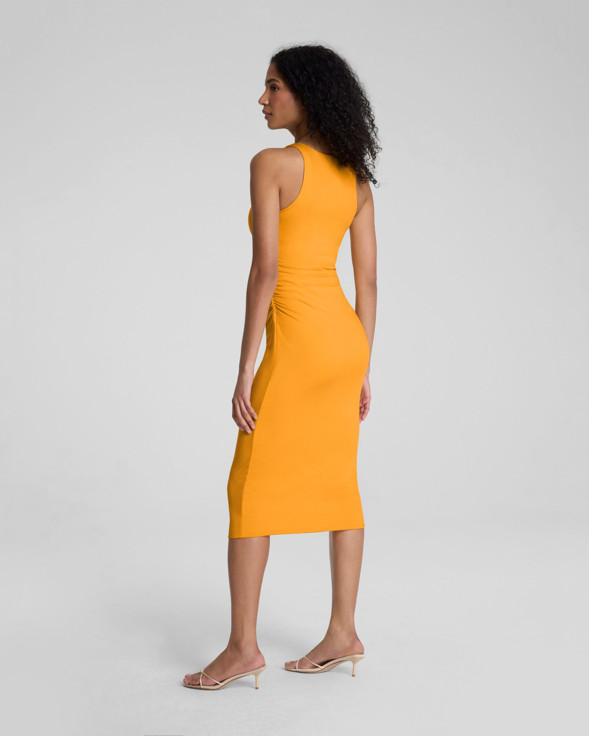 SPANXsmooth? Jersey High Neck Ruched Midi Dress | Marigold - Image 2