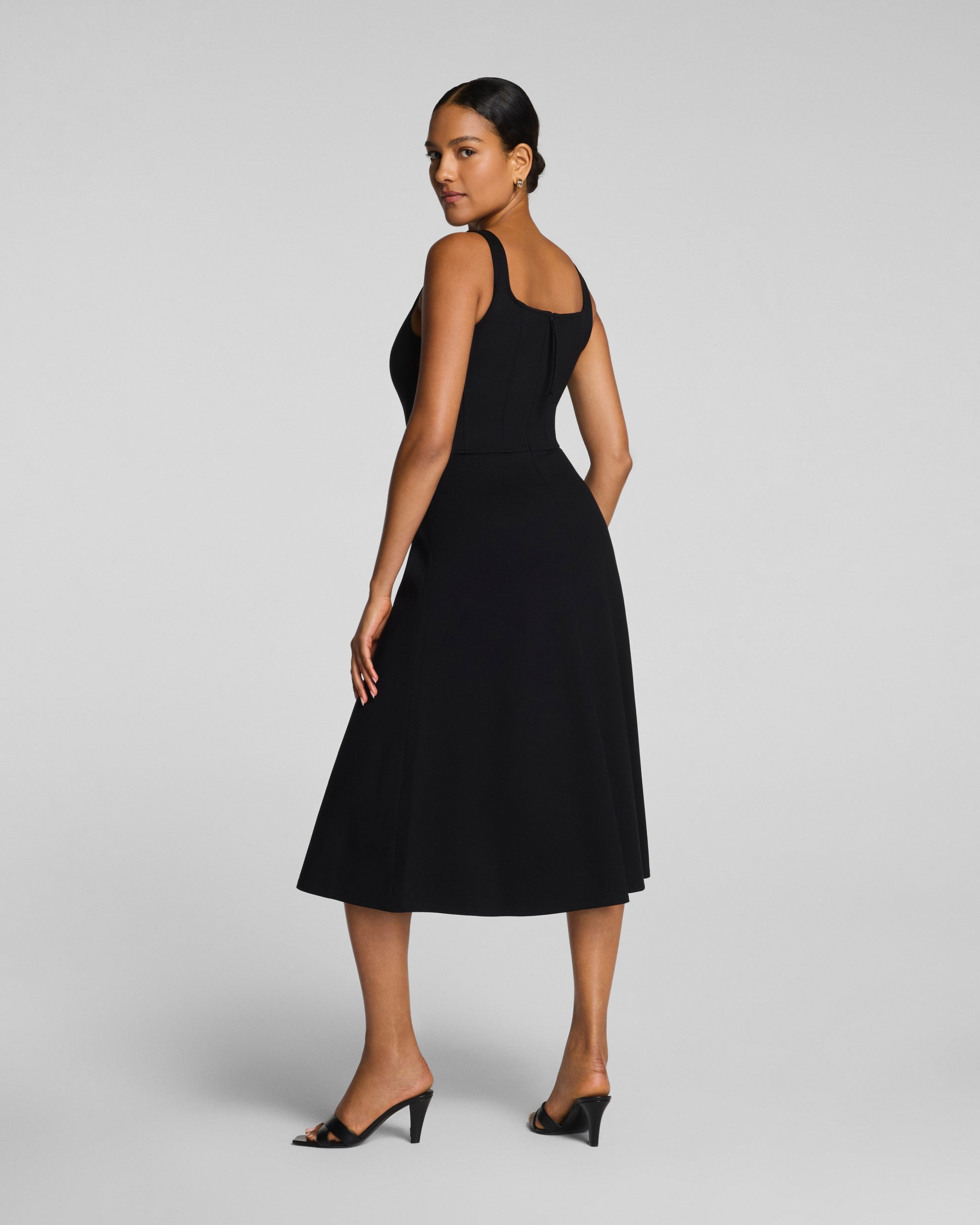 SPANXshape? Ponte Fit and Flare Midi Dress | Classic Black - Image 2