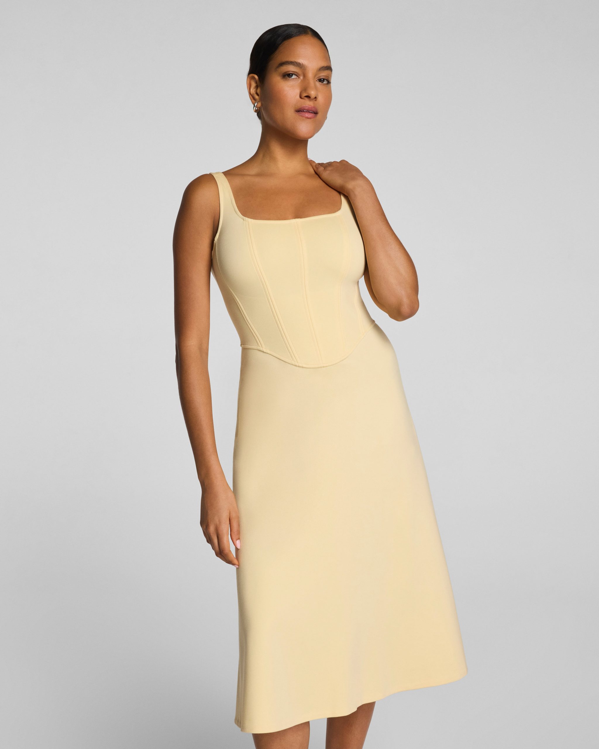 SPANXshape? Ponte Fit and Flare Midi Dress | Sunbeam - Image 3
