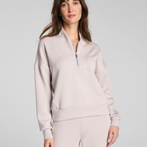 SPANX AirEssentials? Shawl Collar Half Zip | French Grey