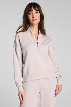 SPANX AirEssentials? Shawl Collar Half Zip | French Grey