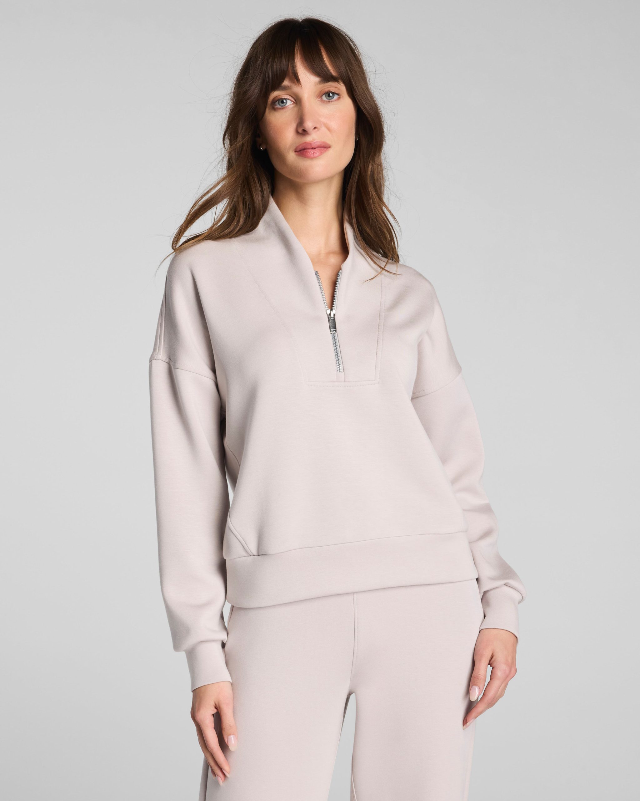 SPANX AirEssentials? Shawl Collar Half Zip | French Grey
