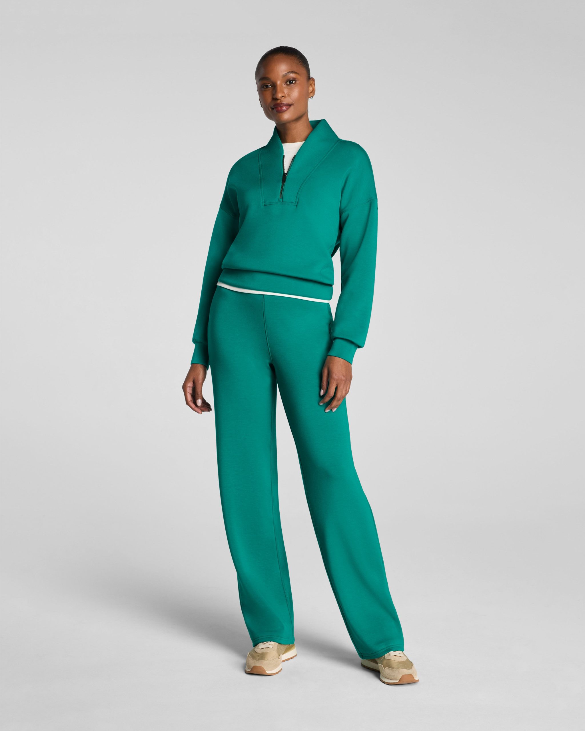 SPANX AirEssentials? Shawl Collar Half Zip | Jade - Image 3