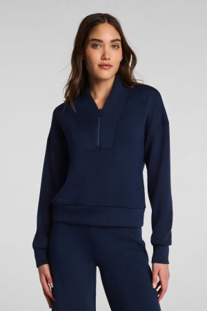 SPANX AirEssentials? Shawl Collar Half Zip | Timeless Navy