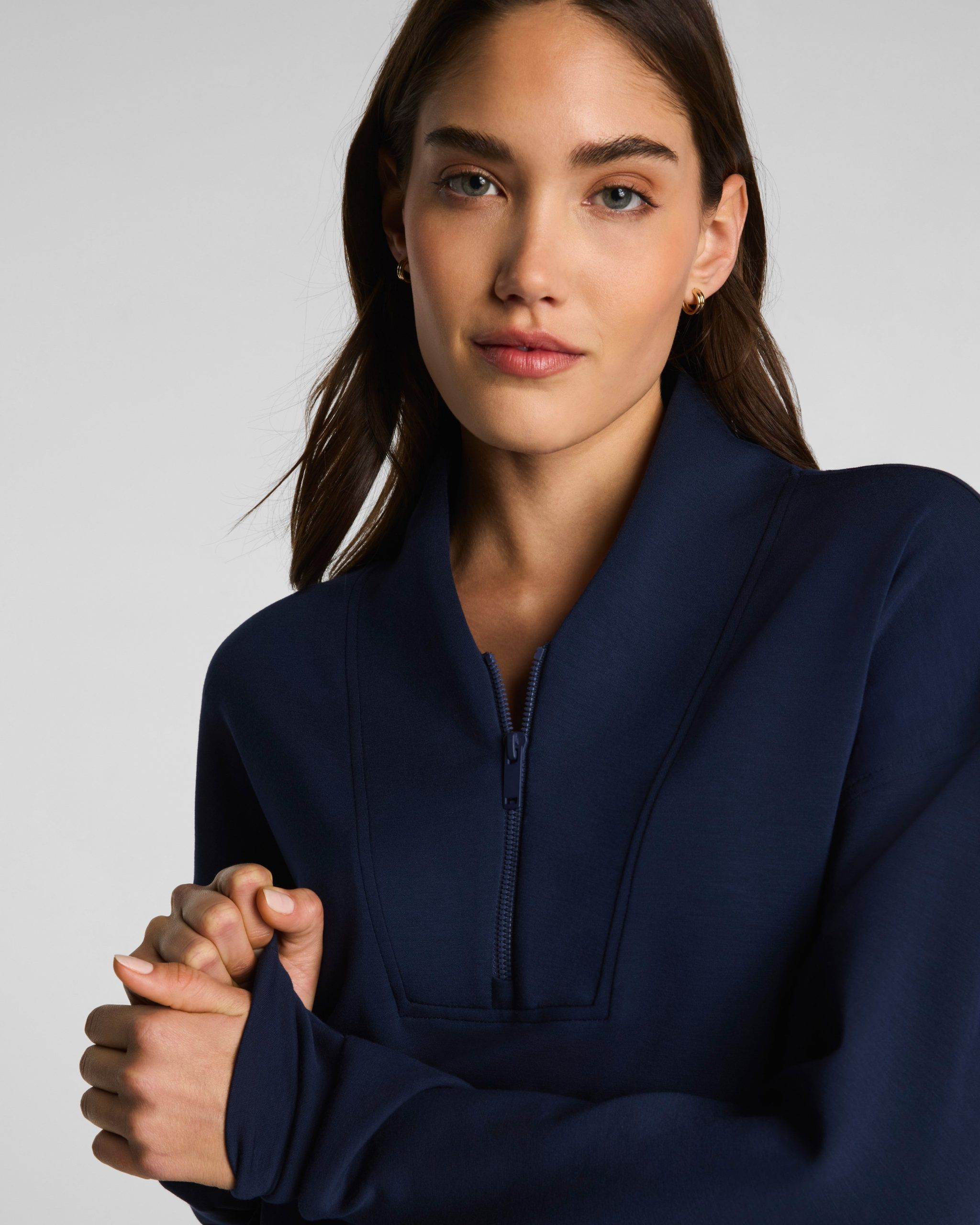 SPANX AirEssentials? Shawl Collar Half Zip | Timeless Navy - Image 3
