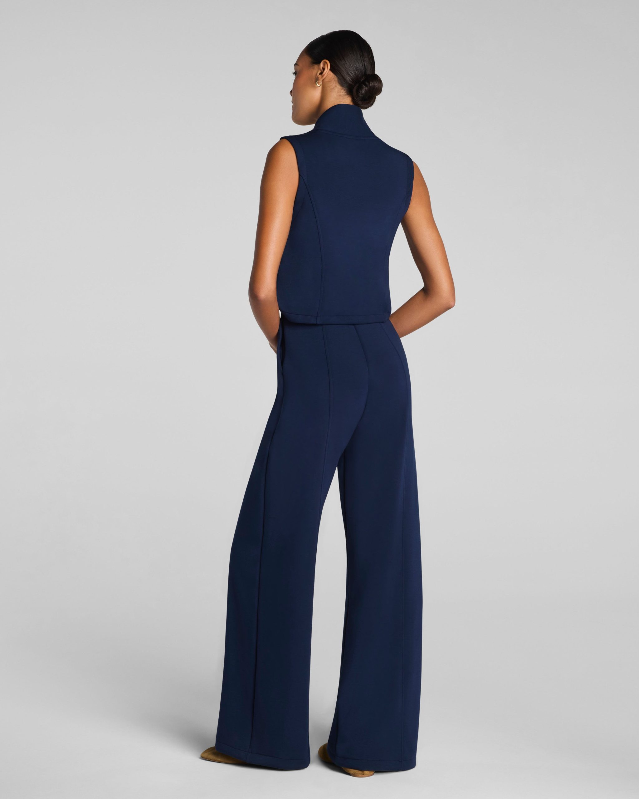 SPANX AirEssentials? Shawl Collar Half Zip Jumpsuit | Timeless Navy - Image 2