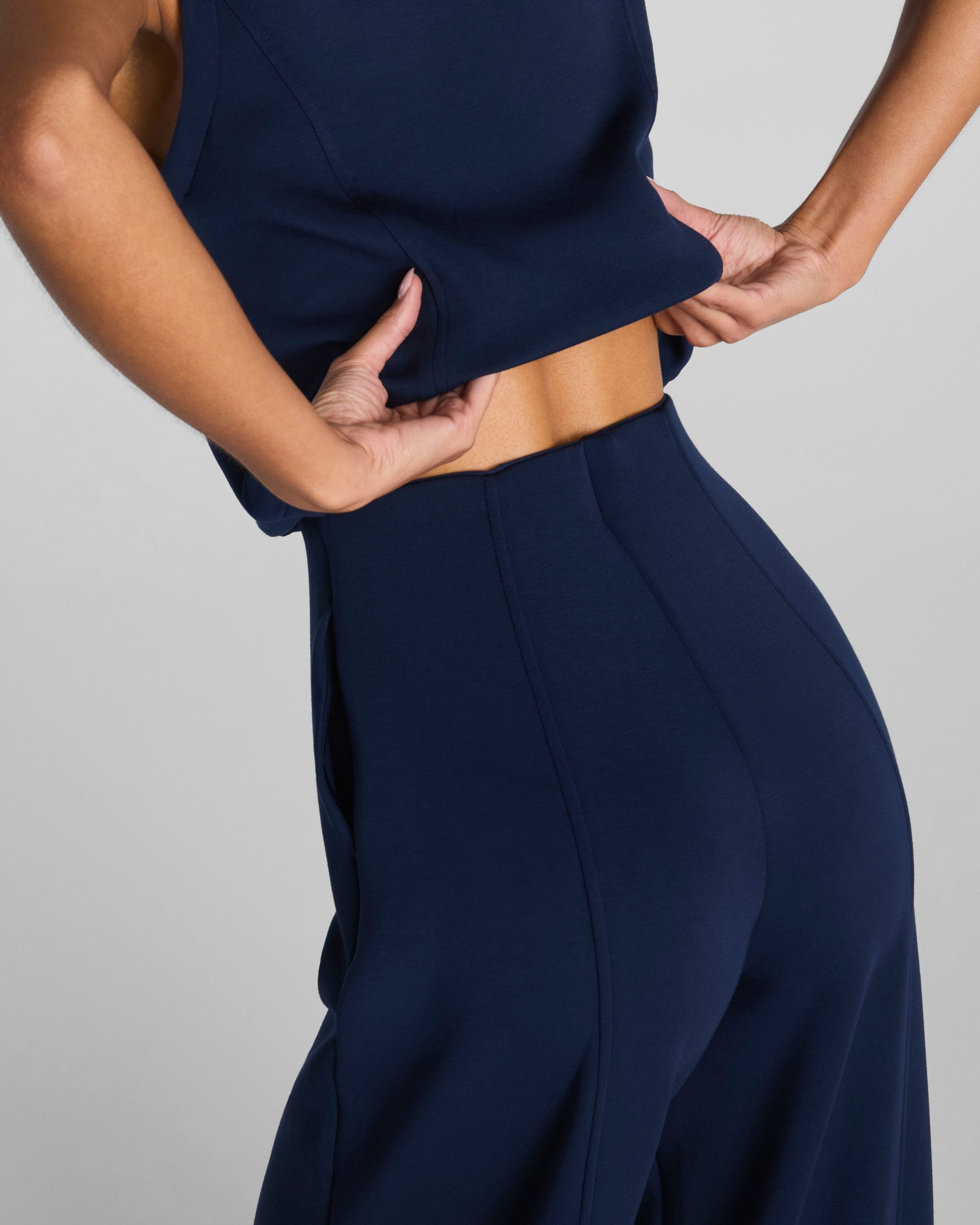 SPANX AirEssentials? Shawl Collar Half Zip Jumpsuit | Timeless Navy - Image 3