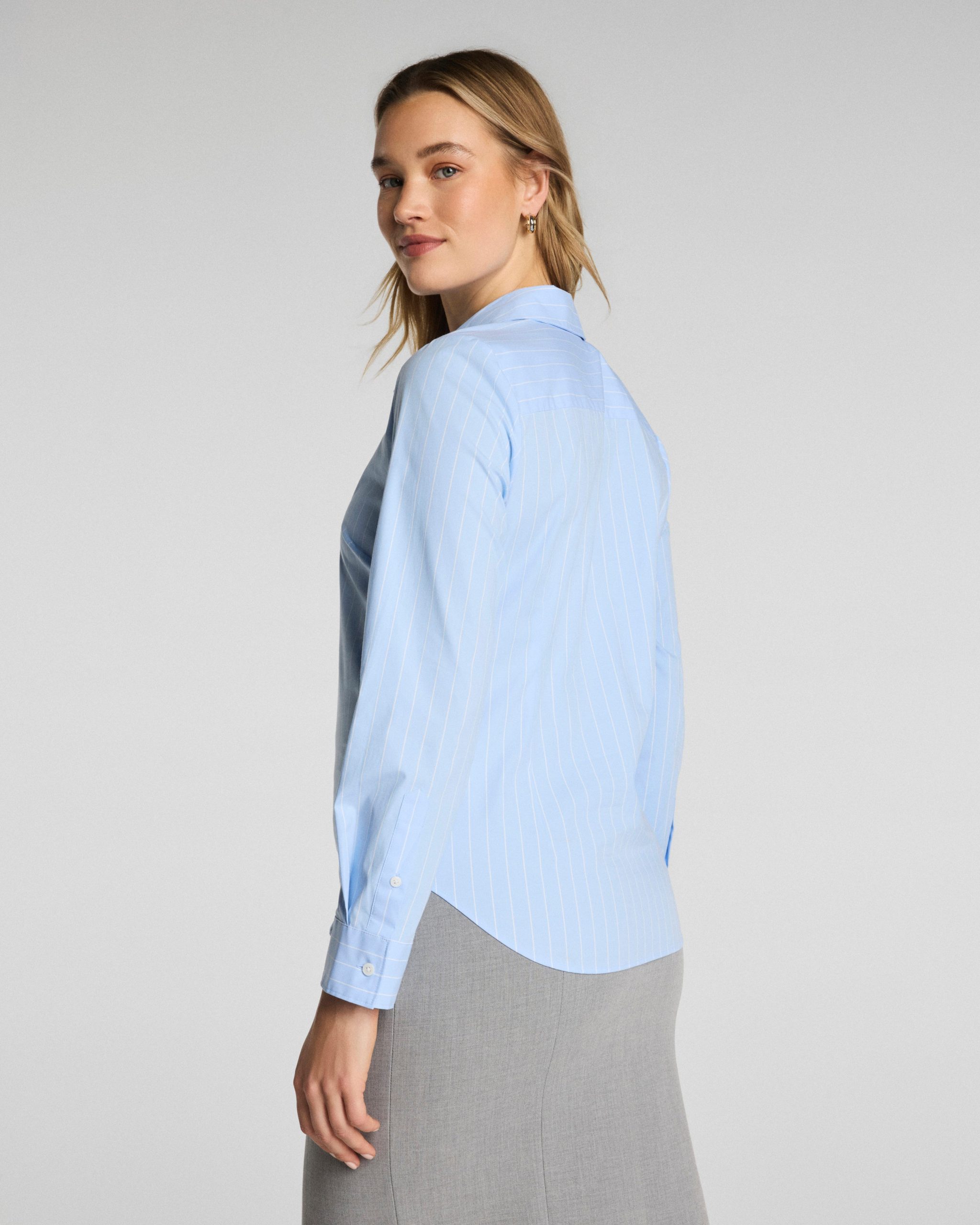 SPANX? Poplin No-Gape Tailored Button-Down | Peak/Classic White - Image 2