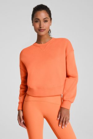 SPANX? BoostUp Cotton Fleece Crewneck | Persimmon