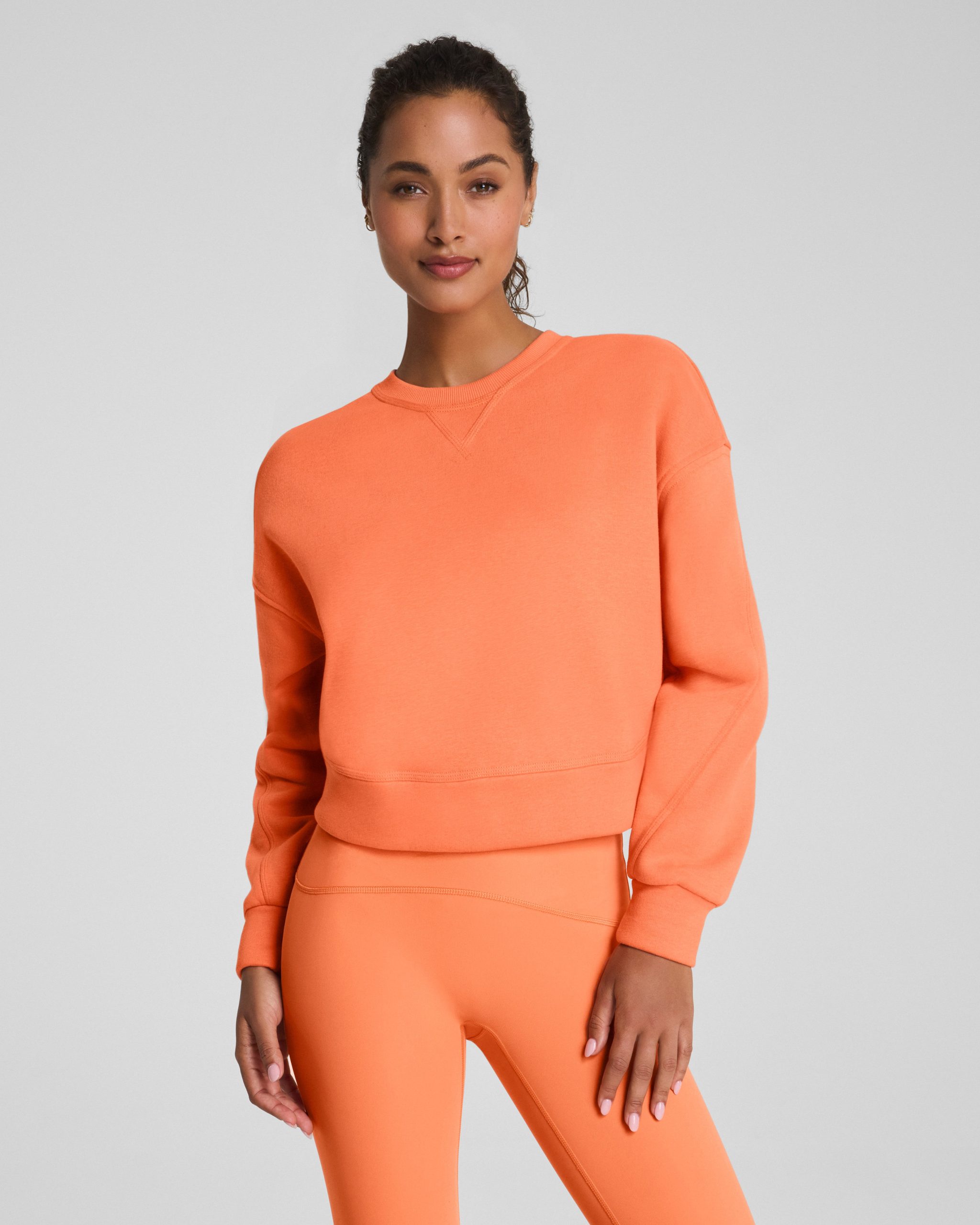 SPANX? BoostUp Cotton Fleece Crewneck | Persimmon